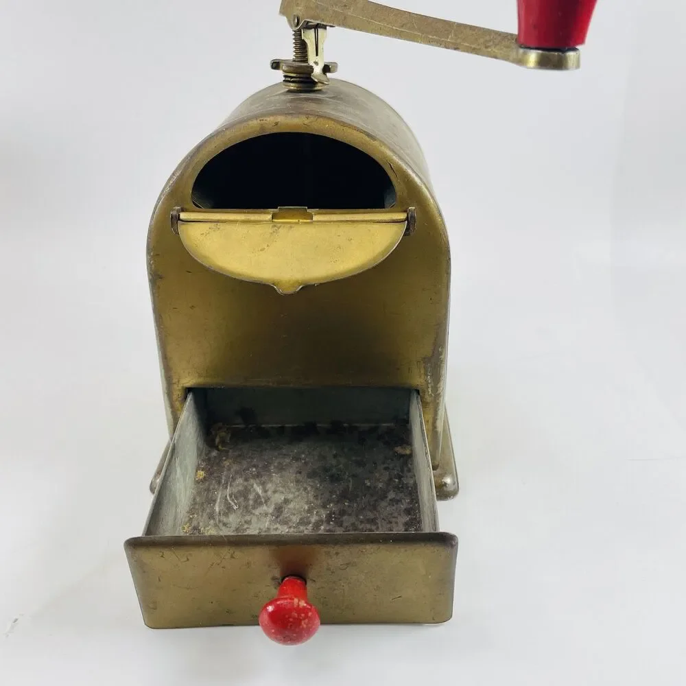 Vintage Mocca Hand Crank Coffee Grinder Mill Antique Brass Finish Germany